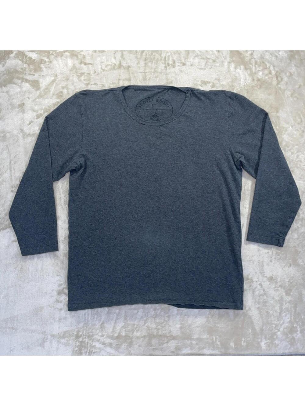 Scotch & Soda Men’s 3/4 Sleeve Crewneck Gray Tee T-Shirt L
